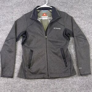 Columbia Omni-Heat Omni-Wick Full Zip Jacket Womens Small Grey Stripe Athletic